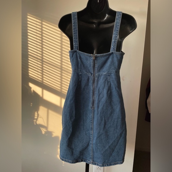 Hollister|| A-Line Denim Mini Zip Up Sleeveless Dress, Worn Once Size XS - Picture 2 of 6